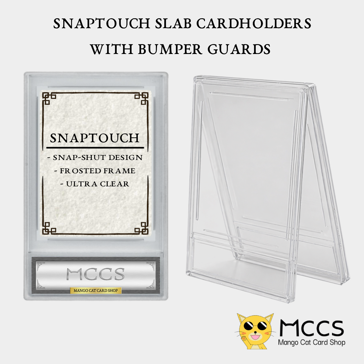 SnapTouch Slab Cardholder w/ Bumper Guards | For Sleeved Cards | 35PT